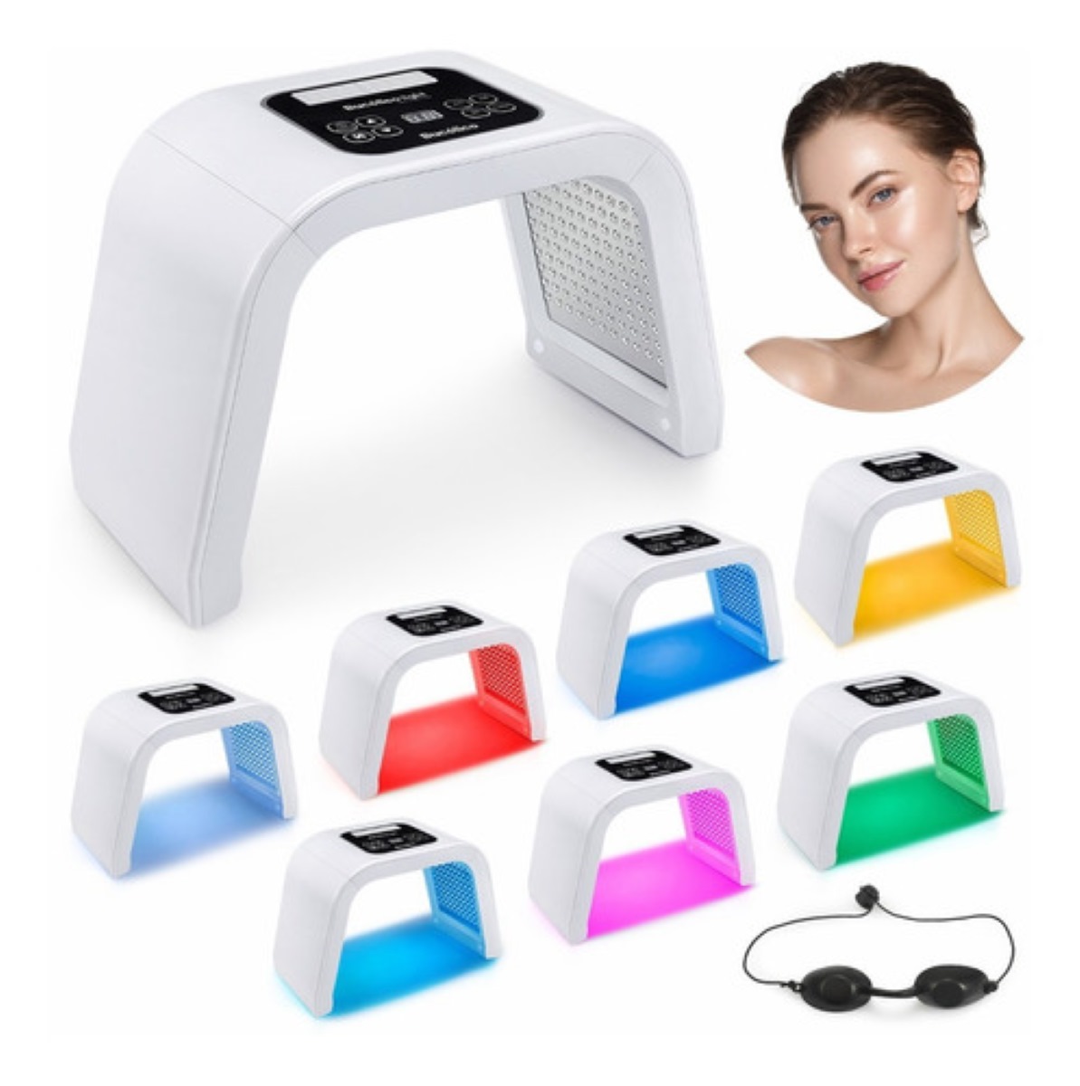 Maquina Facial De Luz Led 7 Colores Para Cara Y Cuello