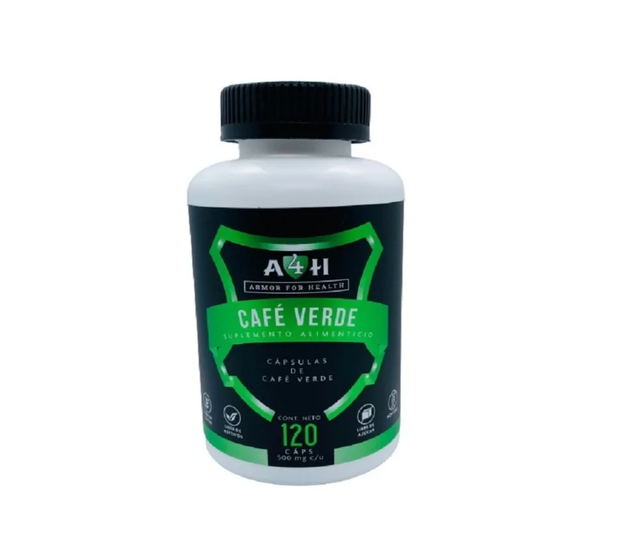 100% Puro Café Verde 120 Cápsulas. A4h Armor For Health