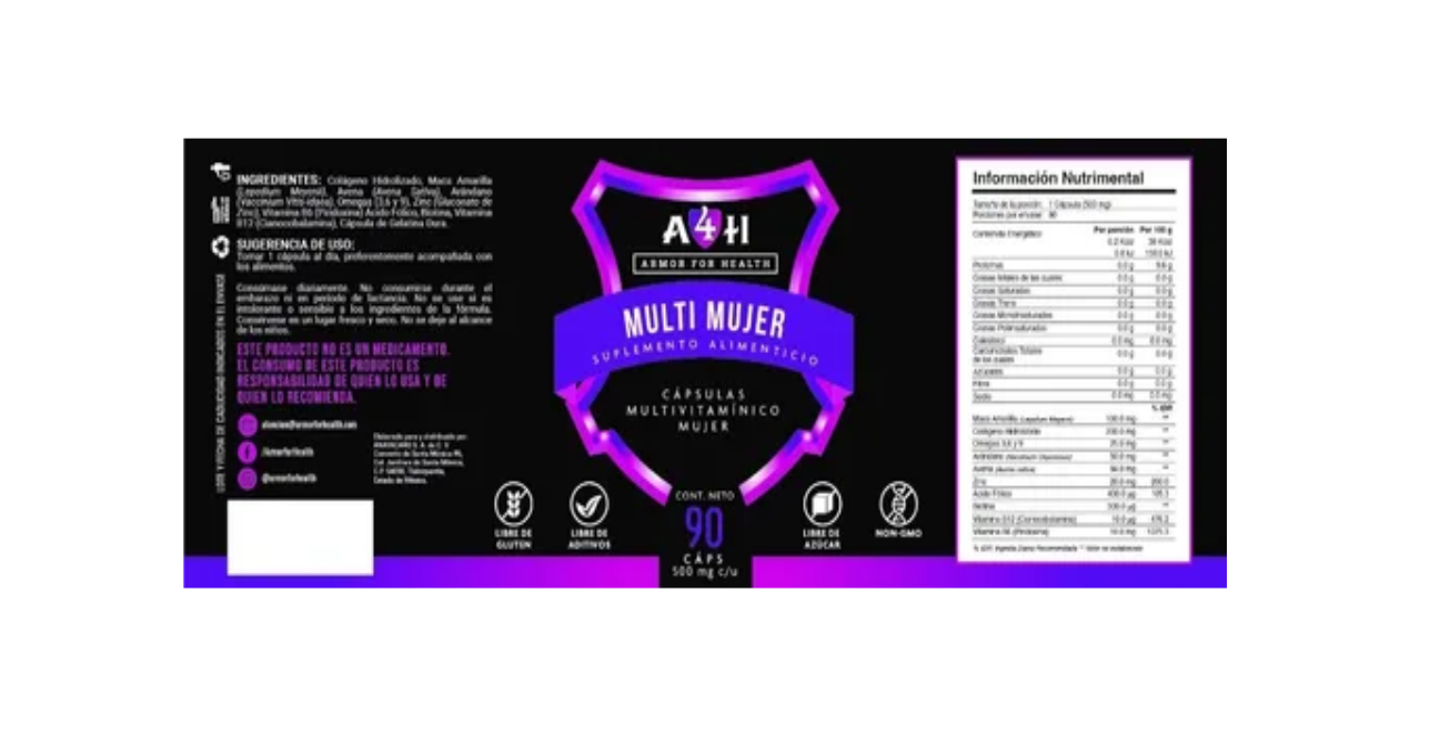 Multi For Women Vitaminas 90 Cáps Mujer A4h Colageno Biotina