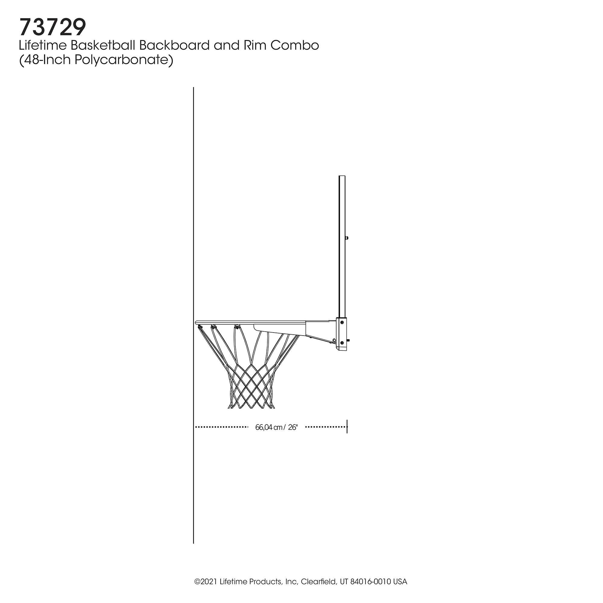 Combo de tablero y aro de baloncesto LIFETIME (policarbonato de 48 pulgadas)