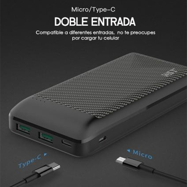 Power Bank Batería Portátil 20000mah Carga Rápida