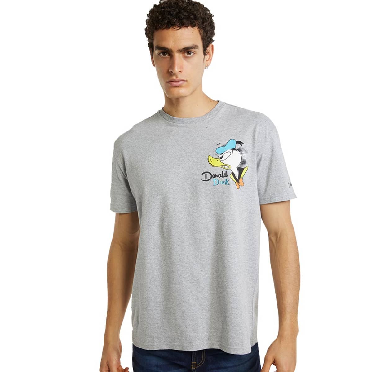 Playera del Pato Donald para hombre, color gris, manga corta, mod. 1057903