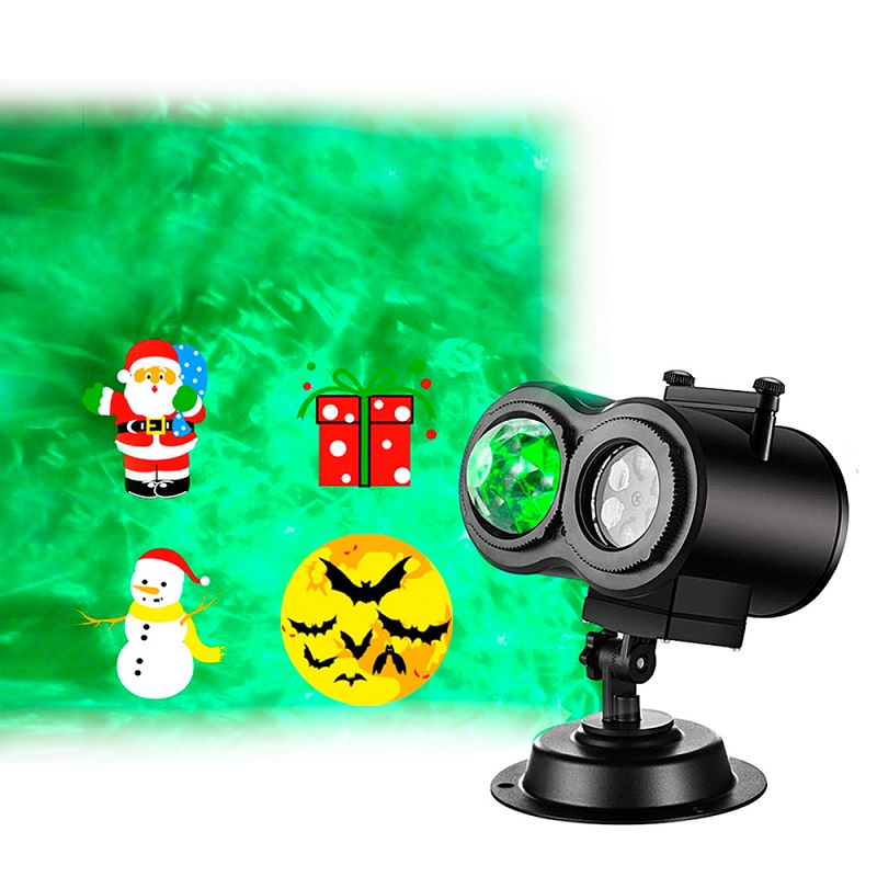 Proyector reflector Dual luces de Navidad Halloween toda ocasión Decoración exteriores 16 tarjetas + 10 efectos agua Artego 