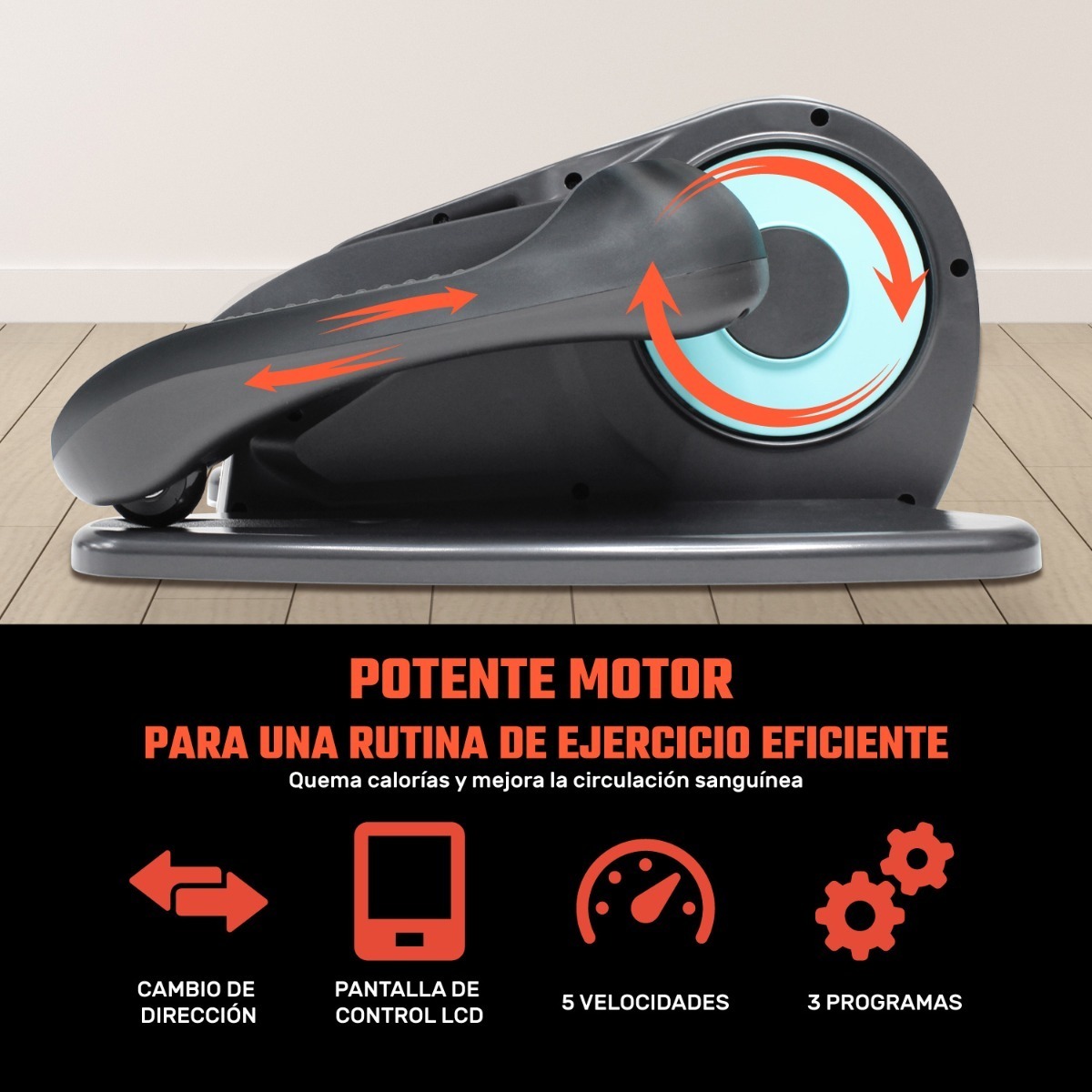 Mini Eliptica Electrica Digital Bajo Escritorio Con Control