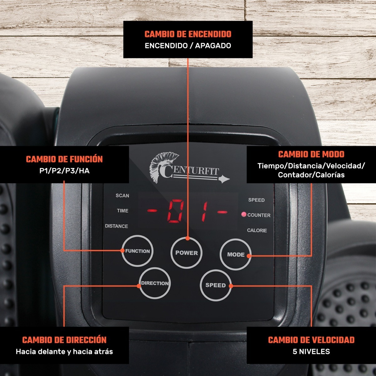 Mini Eliptica Electrica CENTURFIT Bajo Escritorio Digital Con Control