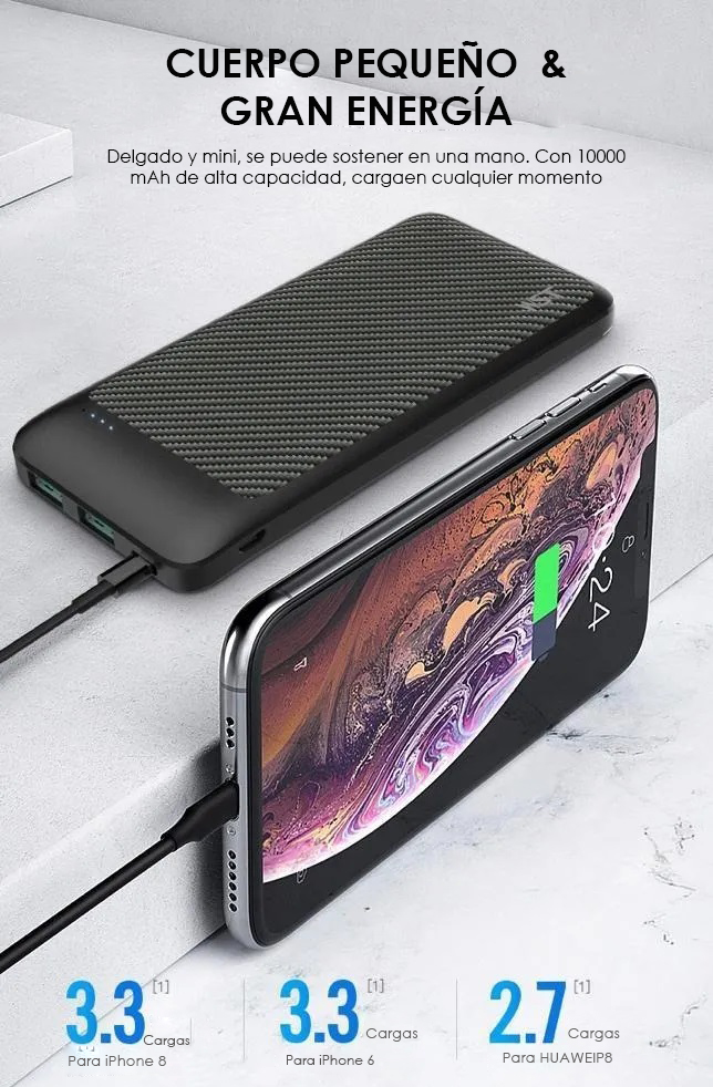 Power Bank Batería Portátil 20000mah Carga Rápida