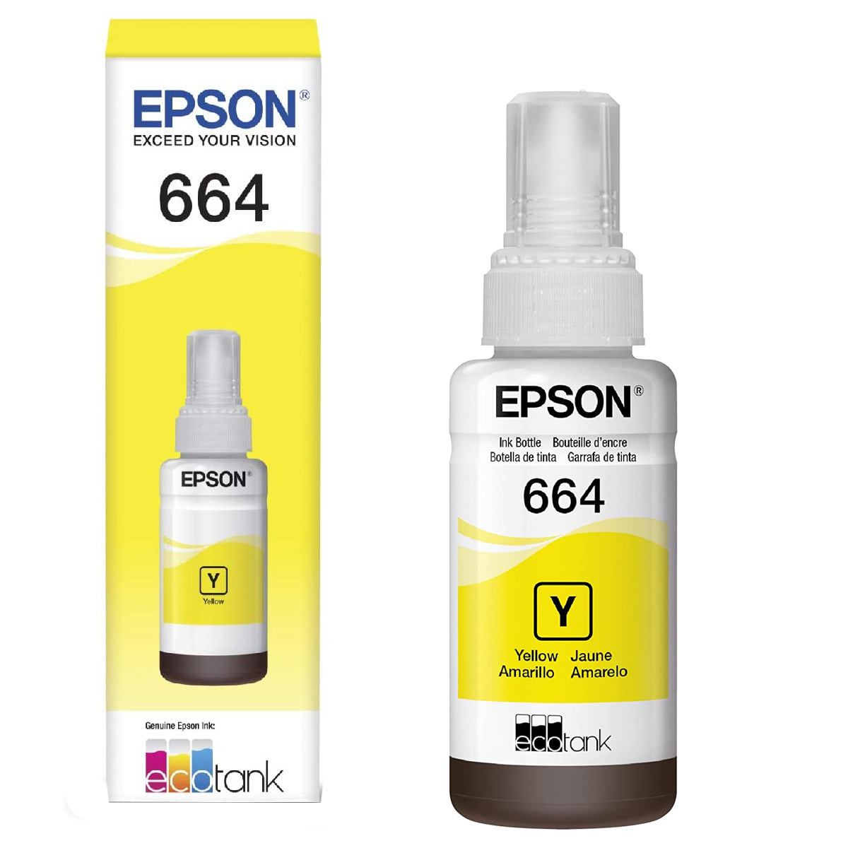 Tinta Epson T664 EcoTank L300 L350 L110 L120 L200 L210 Amarillo