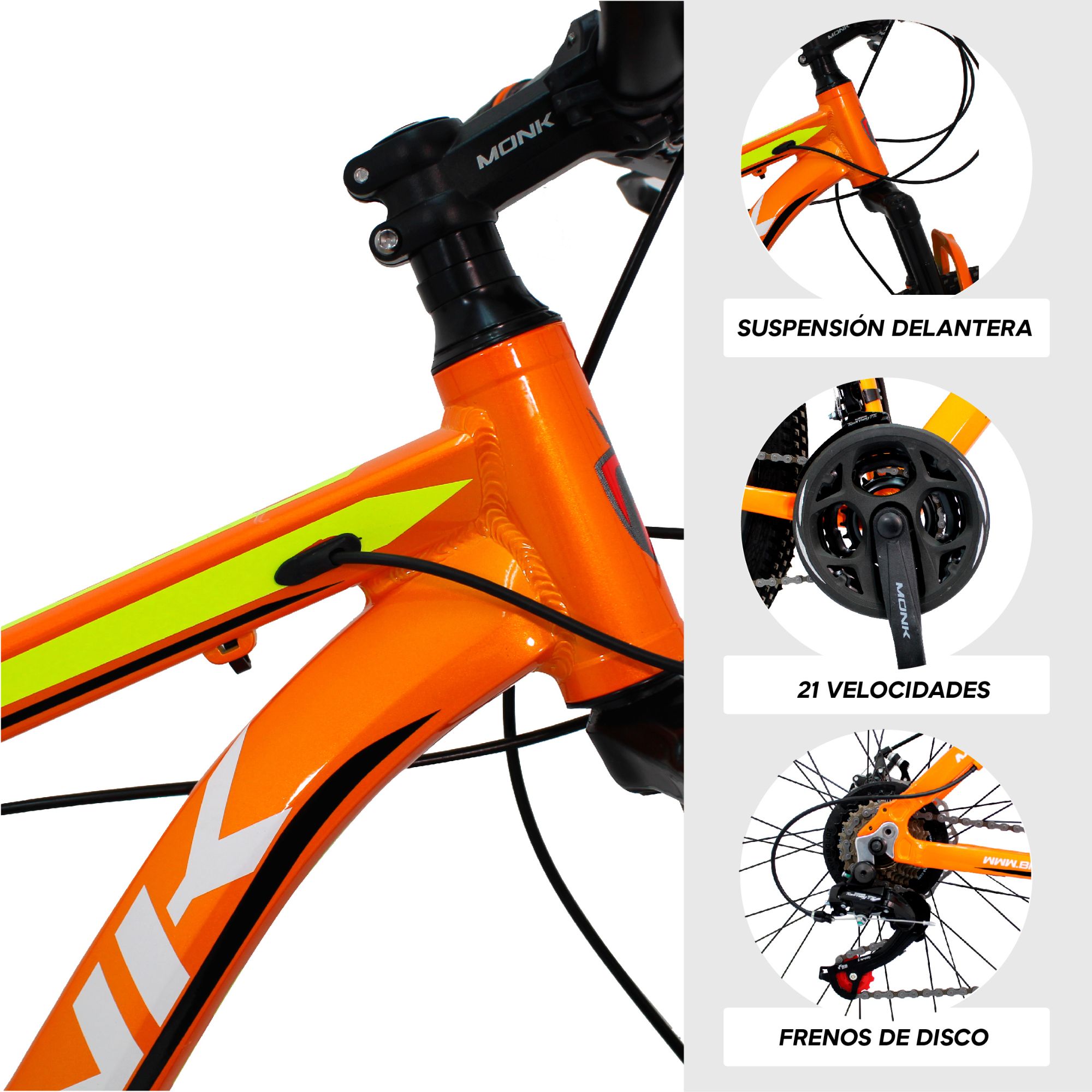 Bicicleta Montaña Rodada 29 21 Velocidades Shimano Dazz Naranja