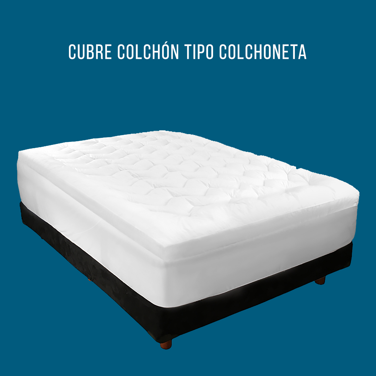 Cubre Colchón Tipo Colchoneta 100% Algodón con Extra Relleno 7 cm de Microfibras Recubiertas de Gel King Size