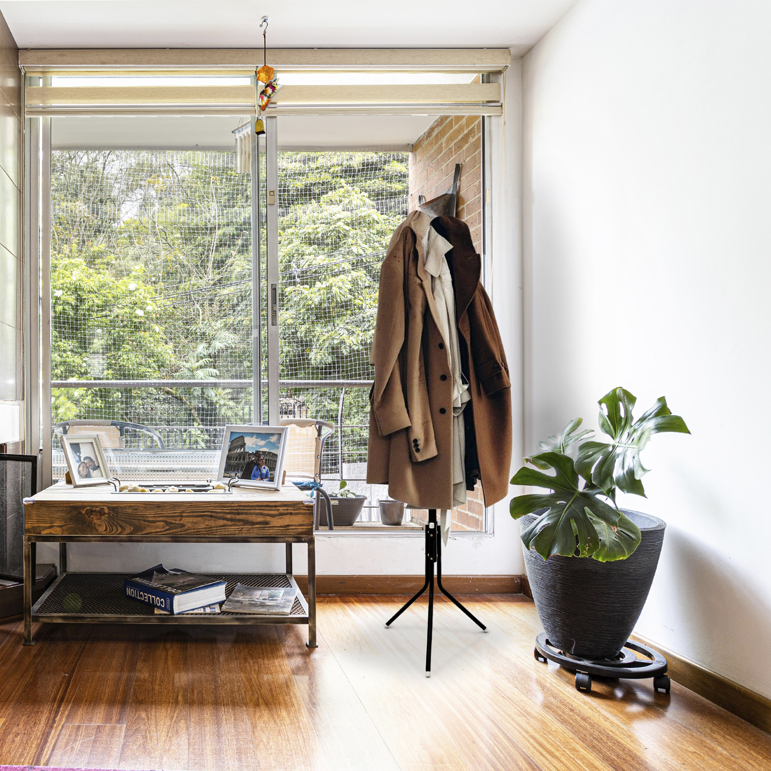 Perchero de metal con 12 ganchos organizador de ropa desmontable