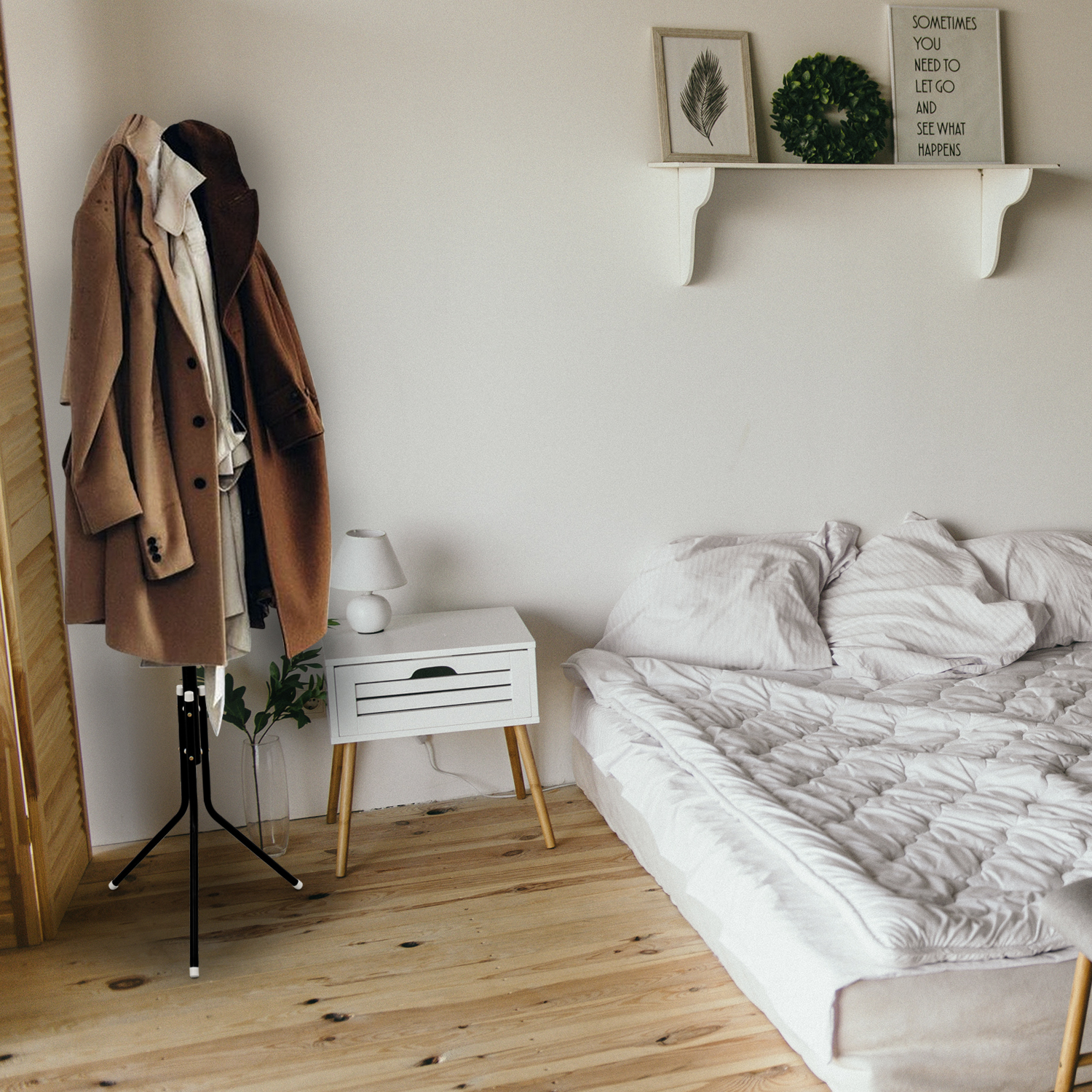 Perchero de metal con 12 ganchos organizador de ropa desmontable