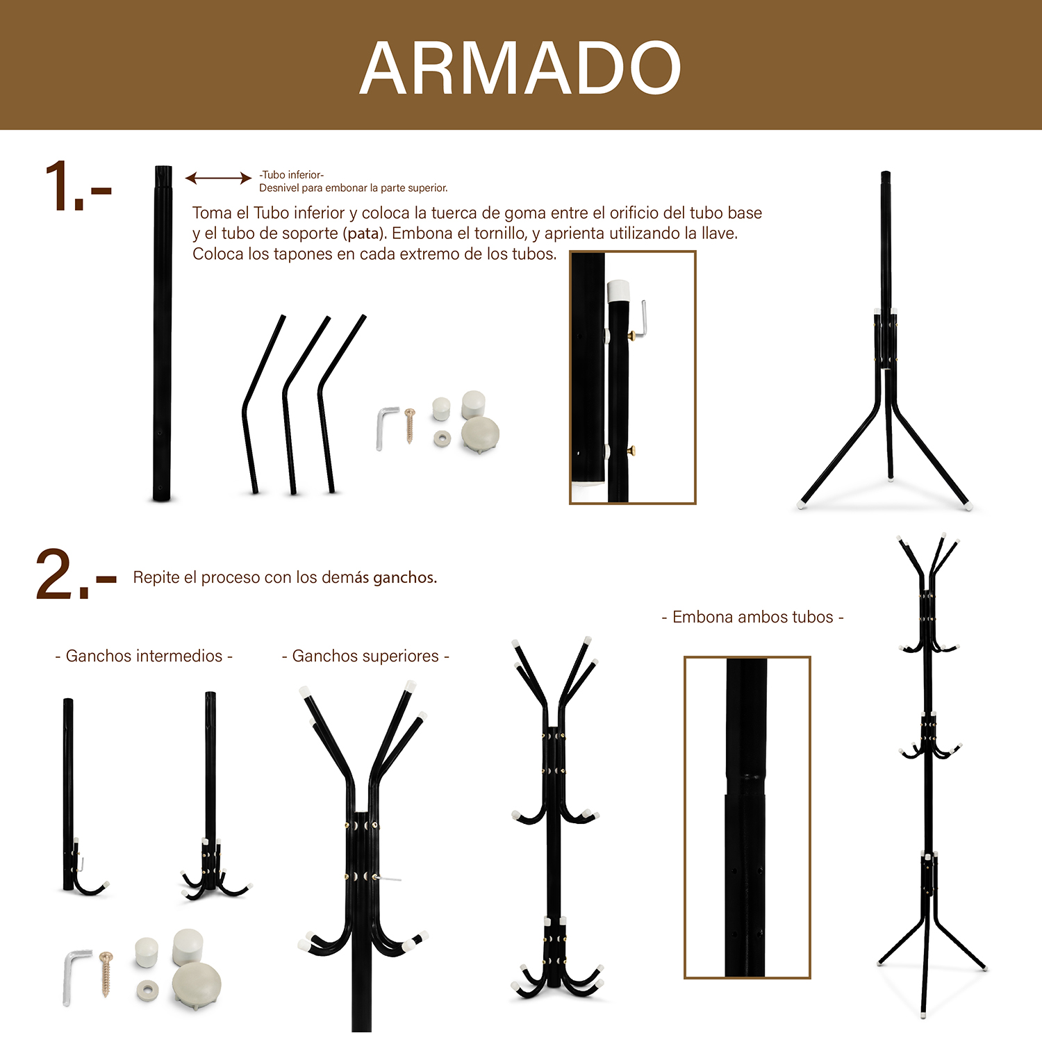 Perchero de metal con 12 ganchos organizador de ropa desmontable