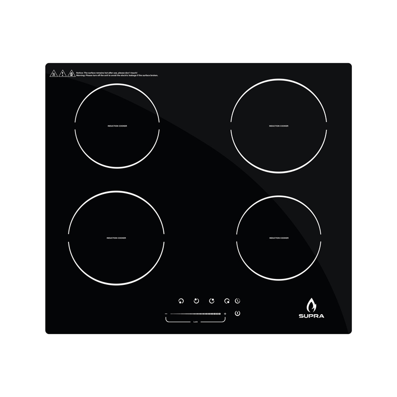 Parrilla de inducción con 4 quemadores SUPRA 4Q-IN-220V con cristal templado