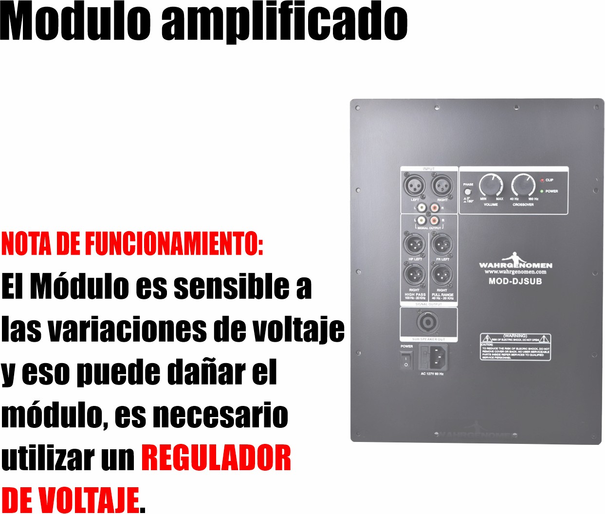 Modulo Amplificador Graves Subwoofer Amplifica 2 Graves 600w