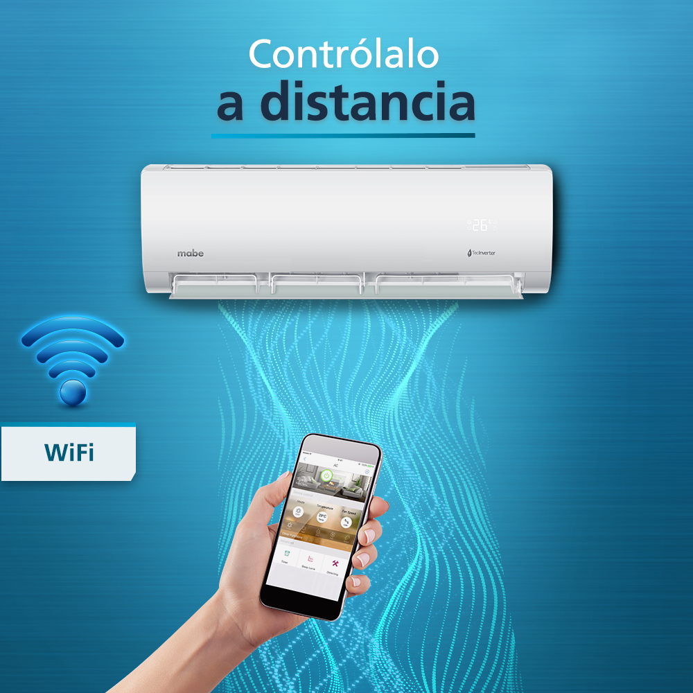 Minisplit Inverter Frío/Calor 110 V 12,000 BTU´s Espejo Mabe - MMI12HAMCAM9