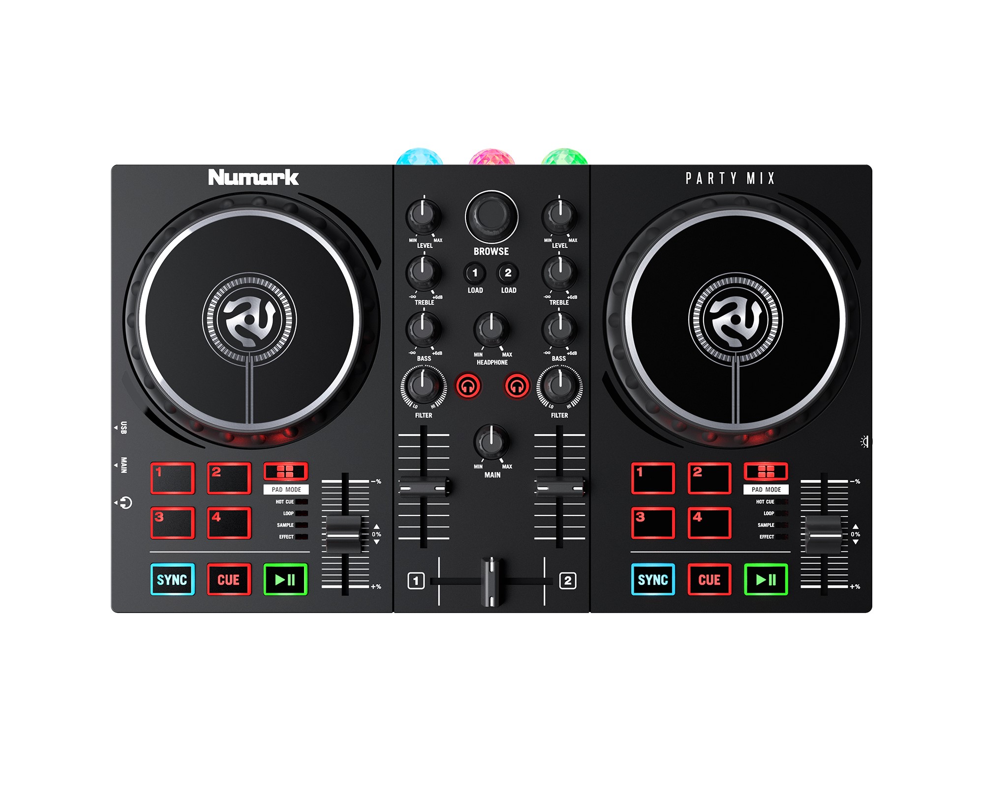 Controlador dj NUMARK party mix  II color negro .