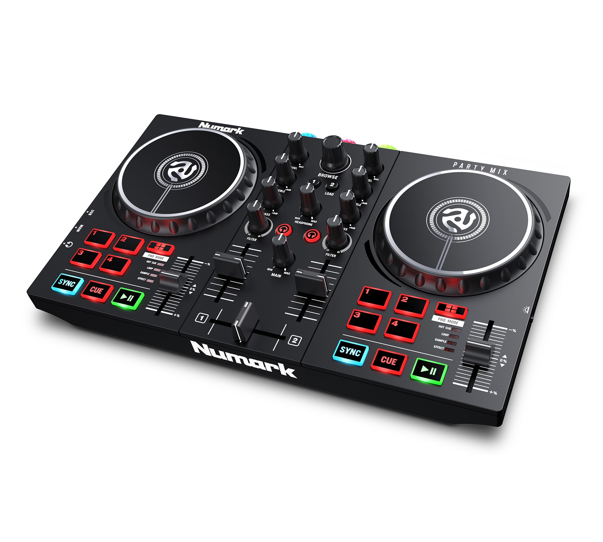 Controlador dj NUMARK party mix  II color negro .