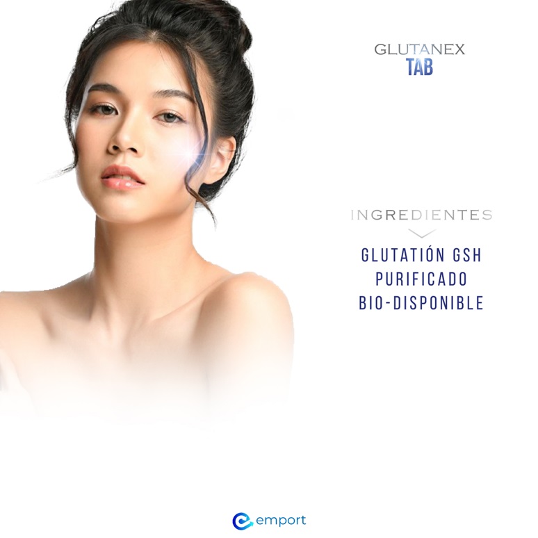 Glutanex TAB - SUPLEMENTO ALIMENTICIO A BASE DE GLUTATIÓN GSH/ Purificado con Aval Regulatorio / SIN Alérgenos como Lácteos Soya Gluten Pescado Crustáceos Vitaminas Azúcares / De Corea del Sur