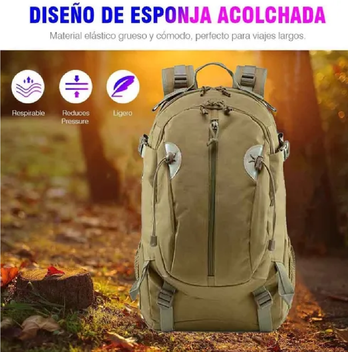  Mochila de senderismo de 40 L con bolsillos laterales, mochila  impermeable, mochila de campamento y escalada con múltiples compartimentos,  para exteriores : Deportes y Actividades al Aire Libre