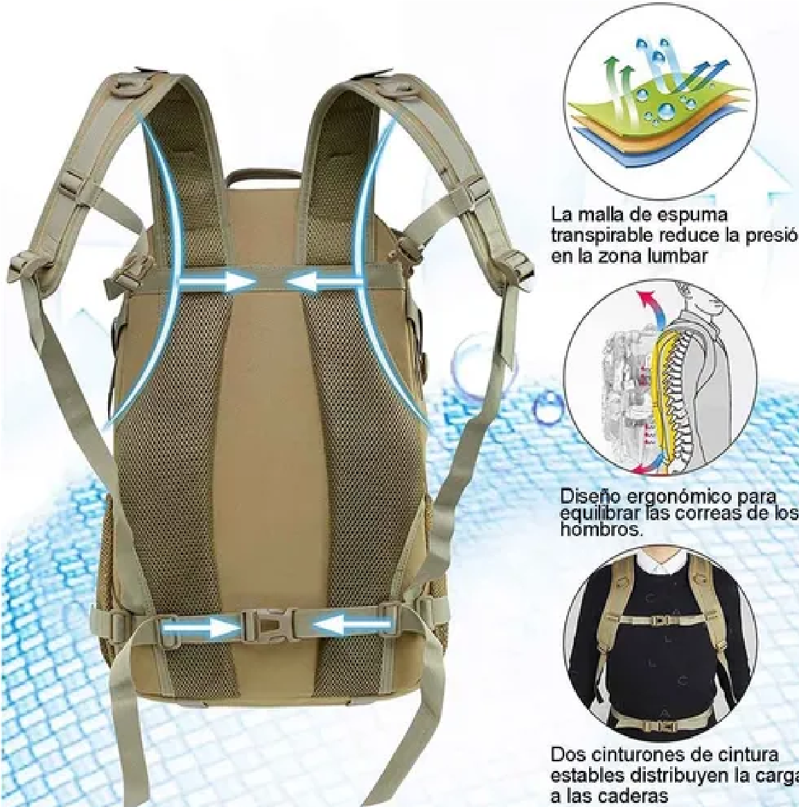Comprar Mochila plegable ligera de 20L, bolsa repelente al agua para  ciclismo, Camping, escalada, senderismo, viajes