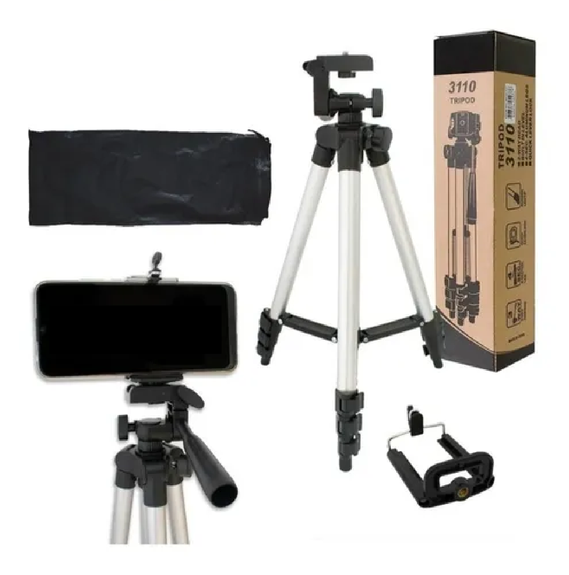 Tripie Aluminio Mediano Para Celular Android ¡phone Camara