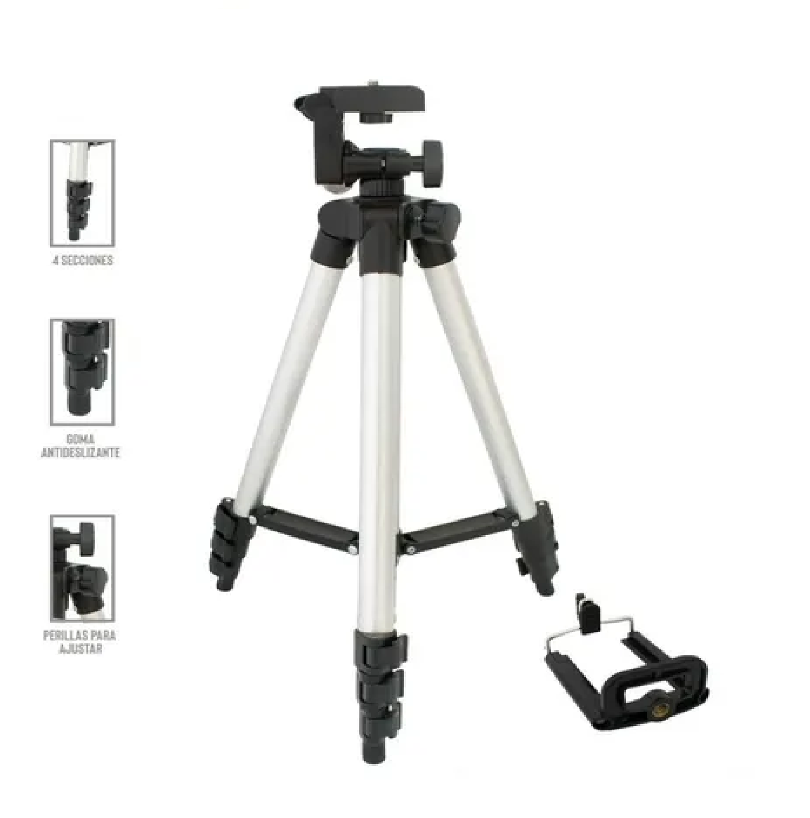 Tripie Aluminio Mediano Para Celular Android ¡phone Camara