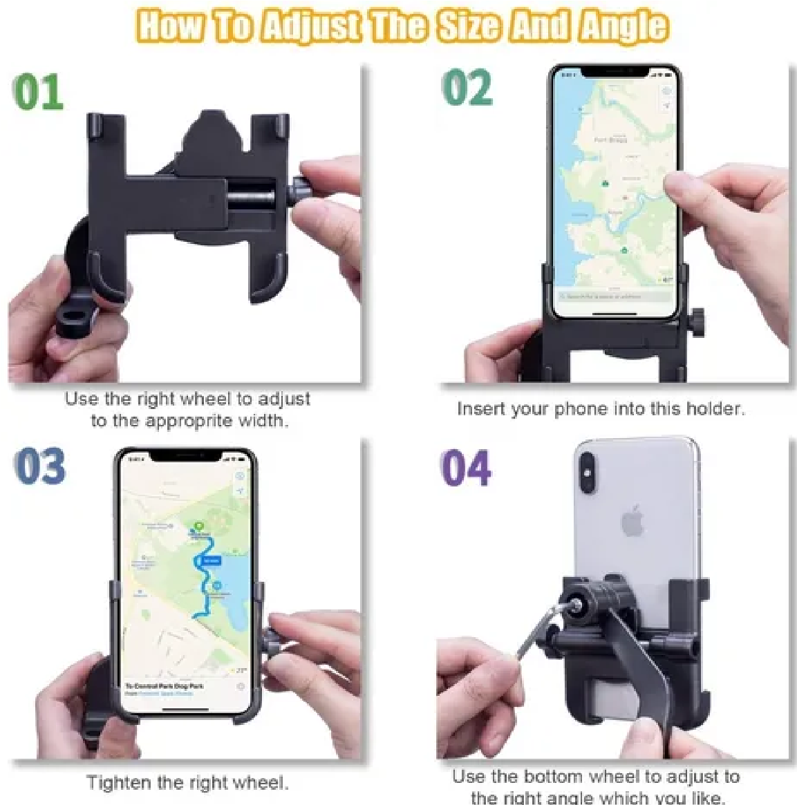 Soporte Telefono Moto Retrovisor Negro