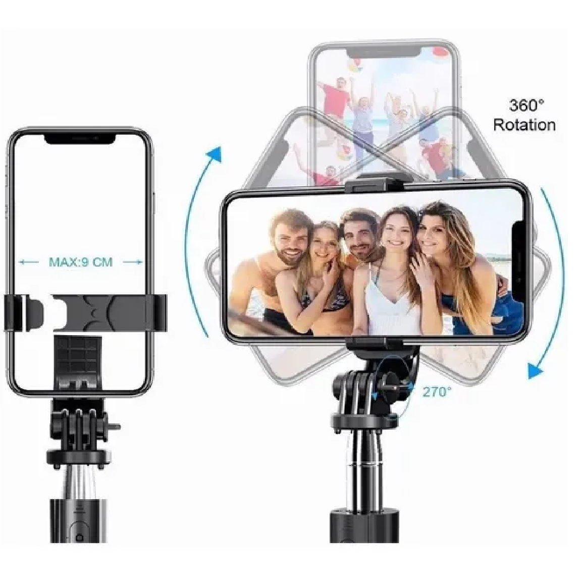 Bluetooth Selfie Stick Para Celular, Con Trípode