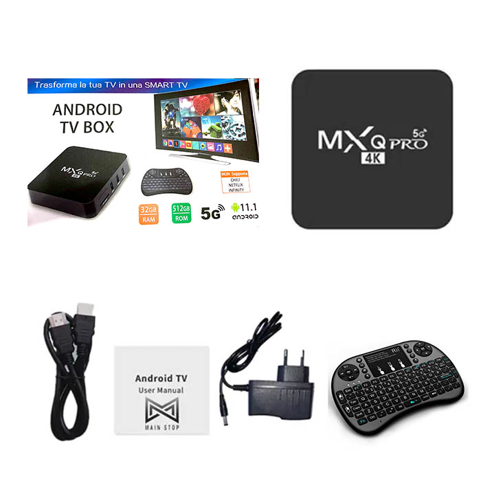 Smart TV Box MXQ PRO Android TV con Teclado incluido