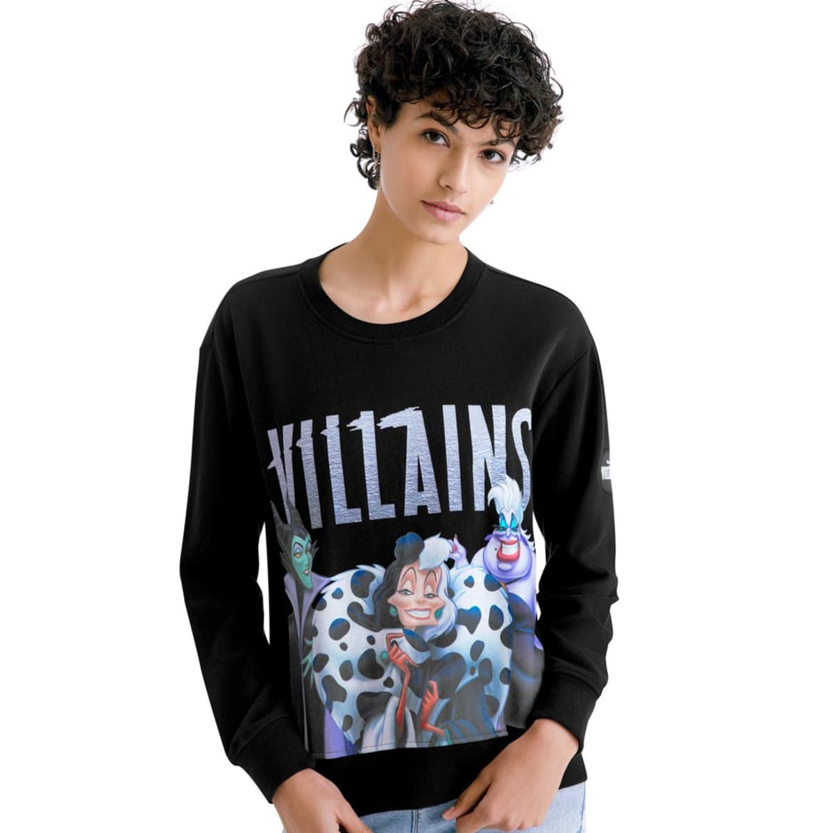 Sudadera Casual Estampada Villanas Disney color Negro para Mujer 1017053