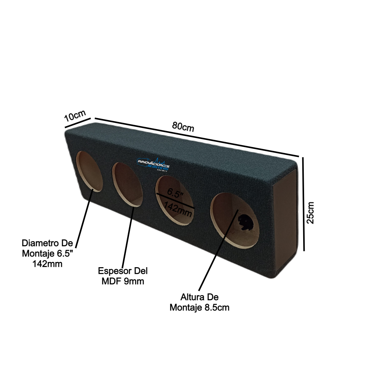 Cajon Para 4 Bocinas 6.5 Pulgadas Sellado Ractangular