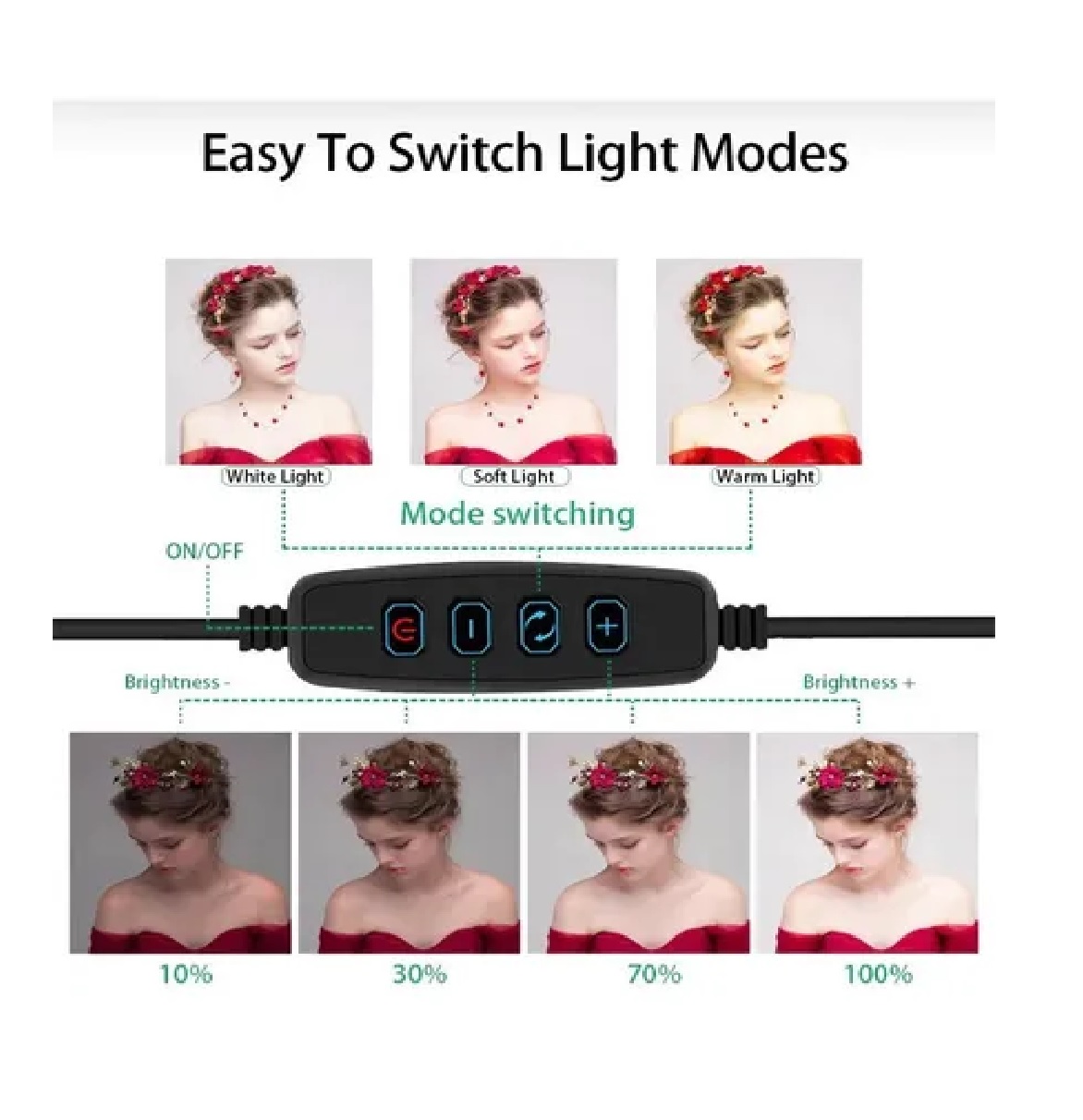 Lampara Aro De Luz Led De 10 Pulgadas Con Tripie Portatil