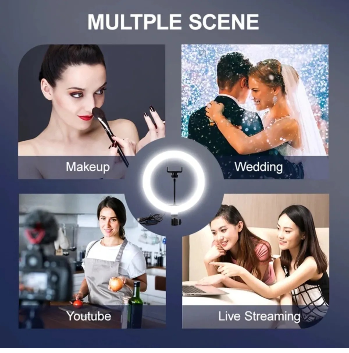 Lampara Aro De Luz Led De 10 Pulgadas Con Tripie Portatil