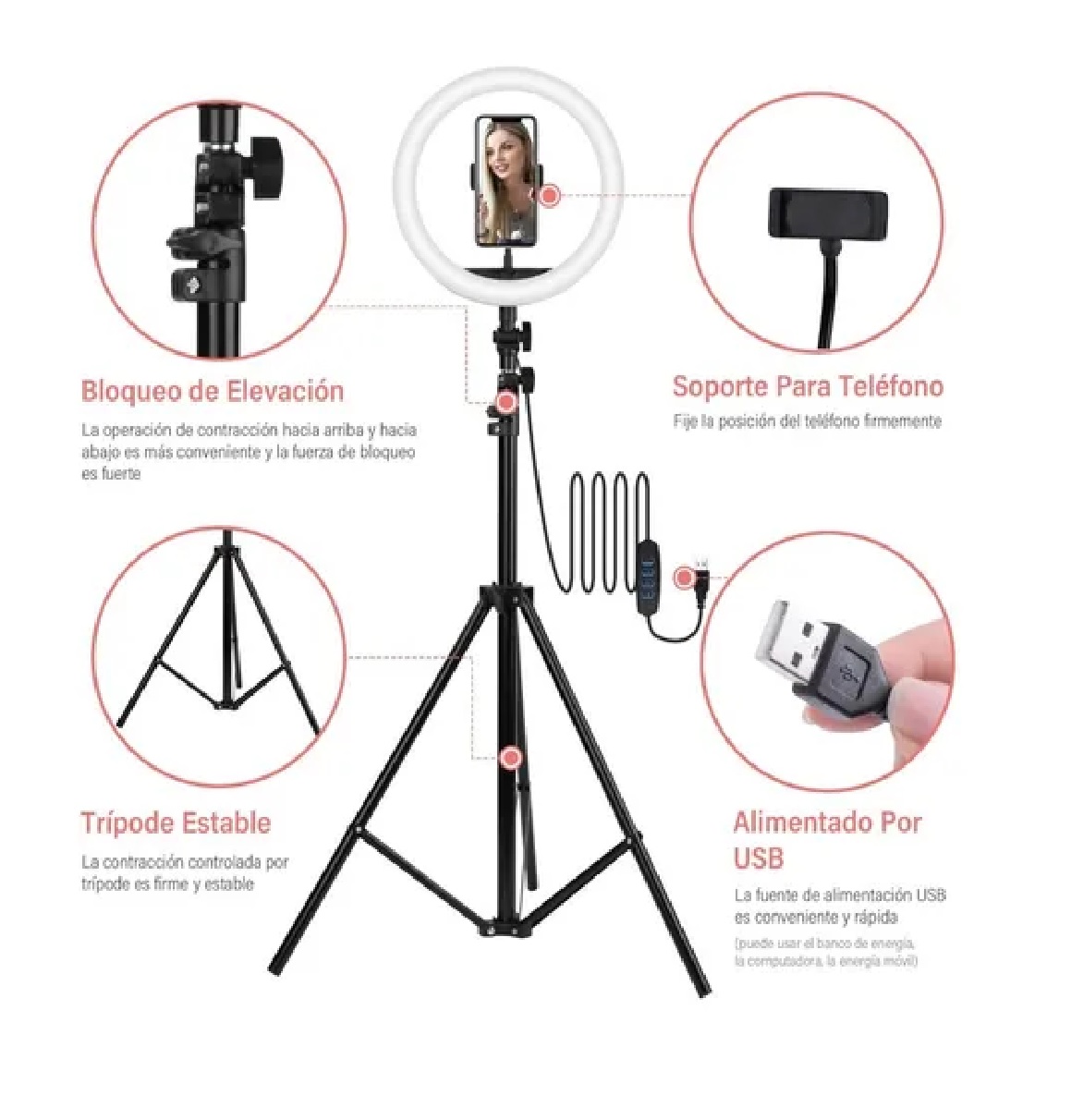 Aro De Luz Led De 10 Pulgadas Con Trípode Luz De Maquillaje