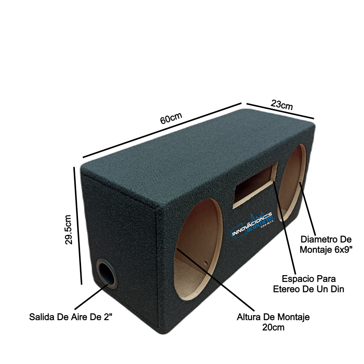 Porta Estereo Para Bocinas De 6x9 Con Salida De Aire