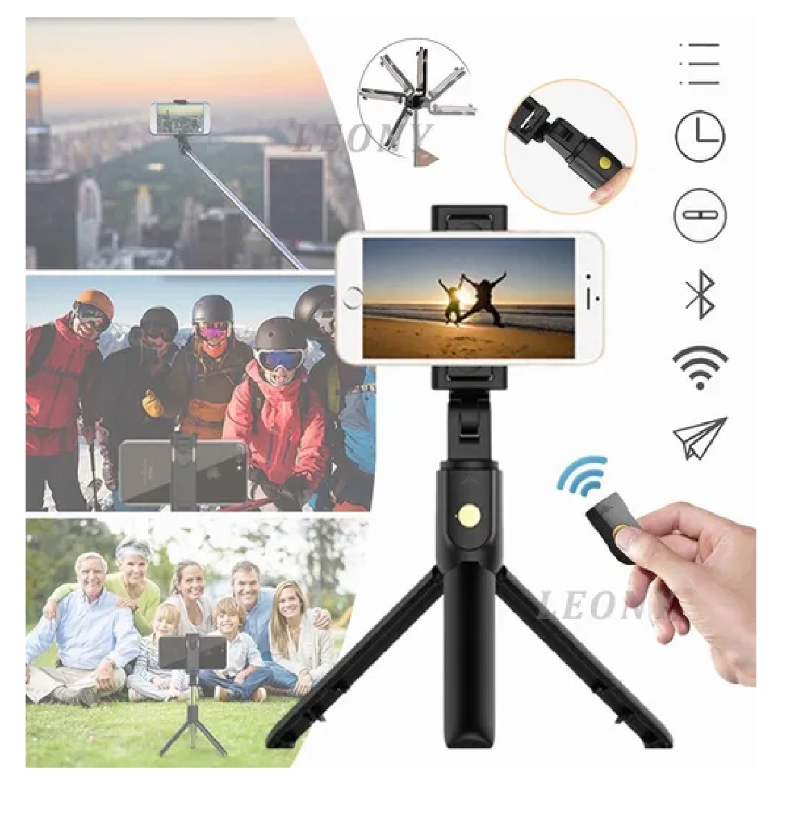 Palo Selfie Con Control Remoto Bluetooth Con Trípode