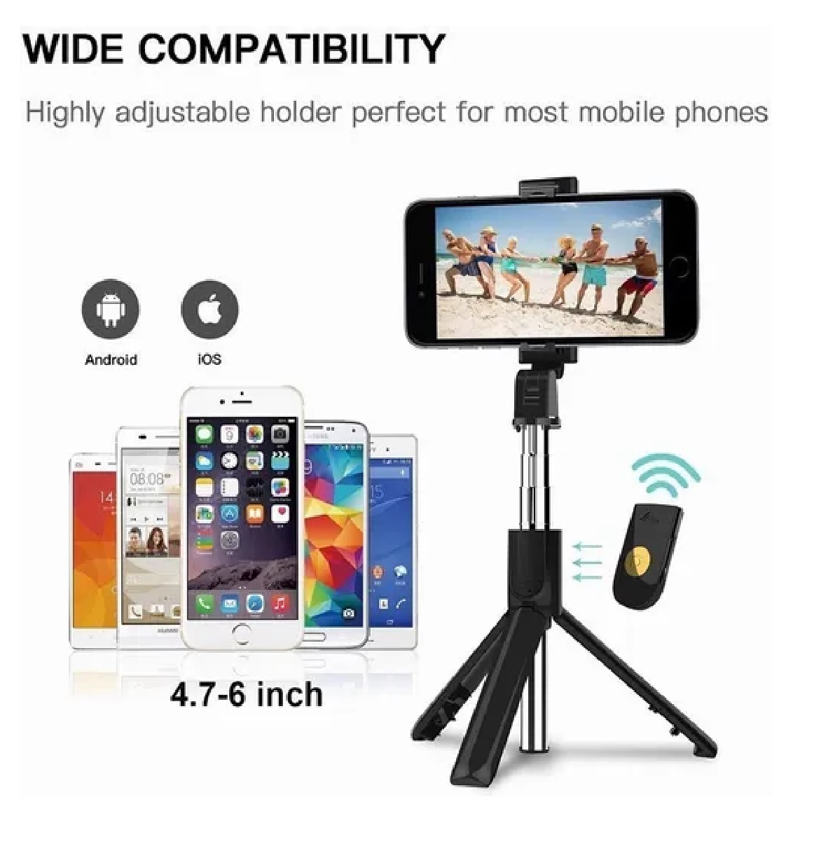 Palo Selfie Con Control Remoto Bluetooth Con Trípode