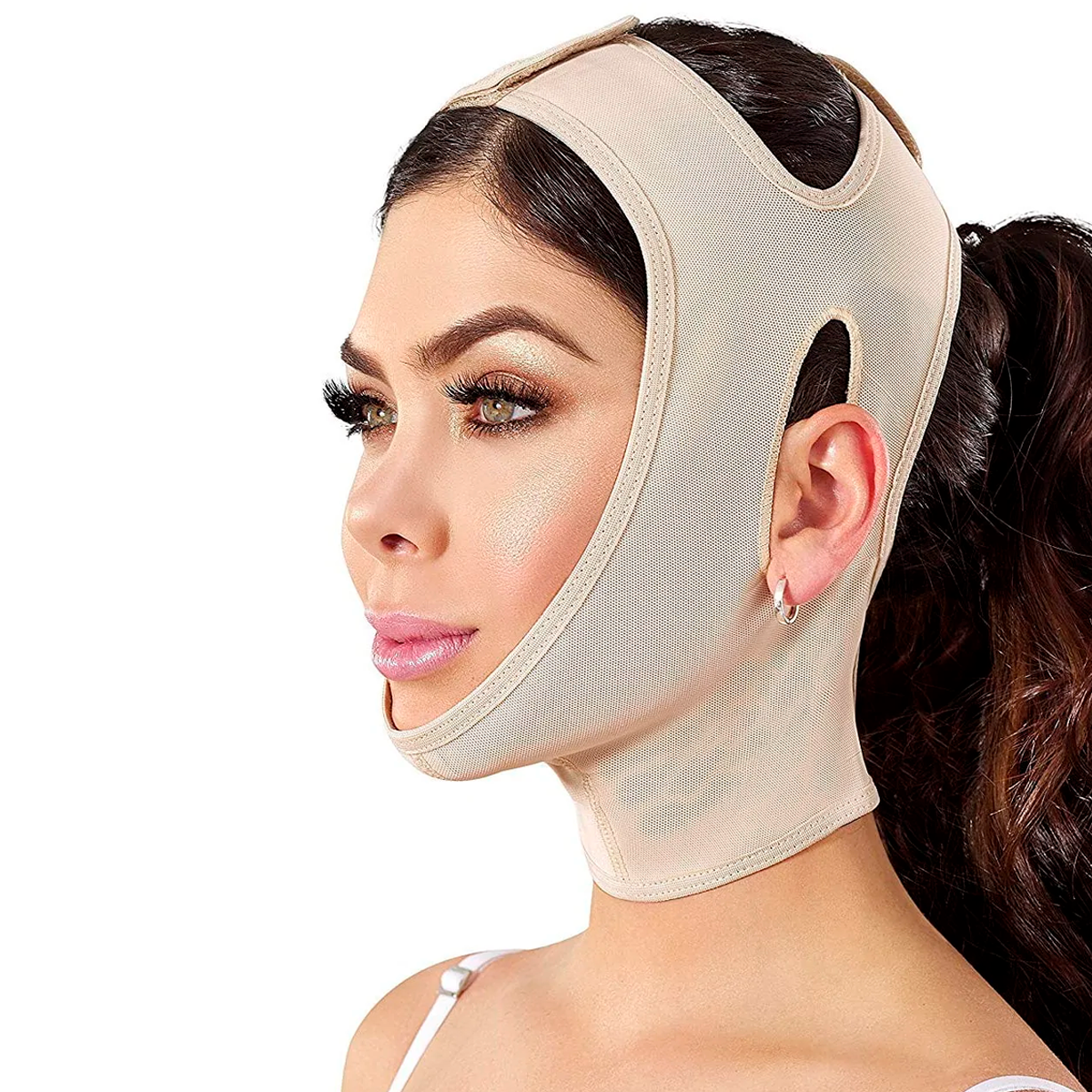 Faja Colombiana Mentonera Reductores Papada, Faja Correa Reductora Adelgazante Facial, Faja Mentonera Reductora Y Cirugía Bichectomia