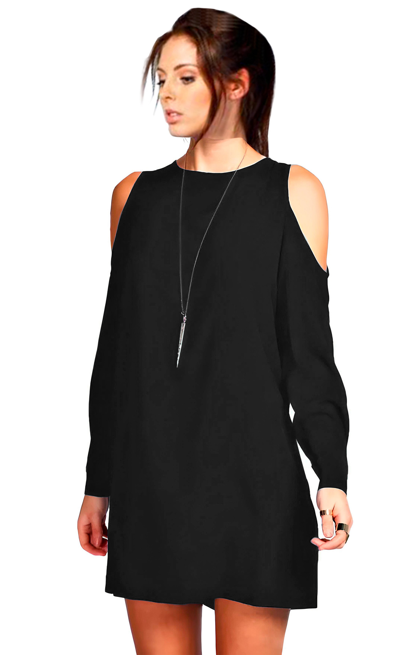 VESTIDO CORTO XALLY CON ABERTURA EN LOS BRAZOS PARA DAMA