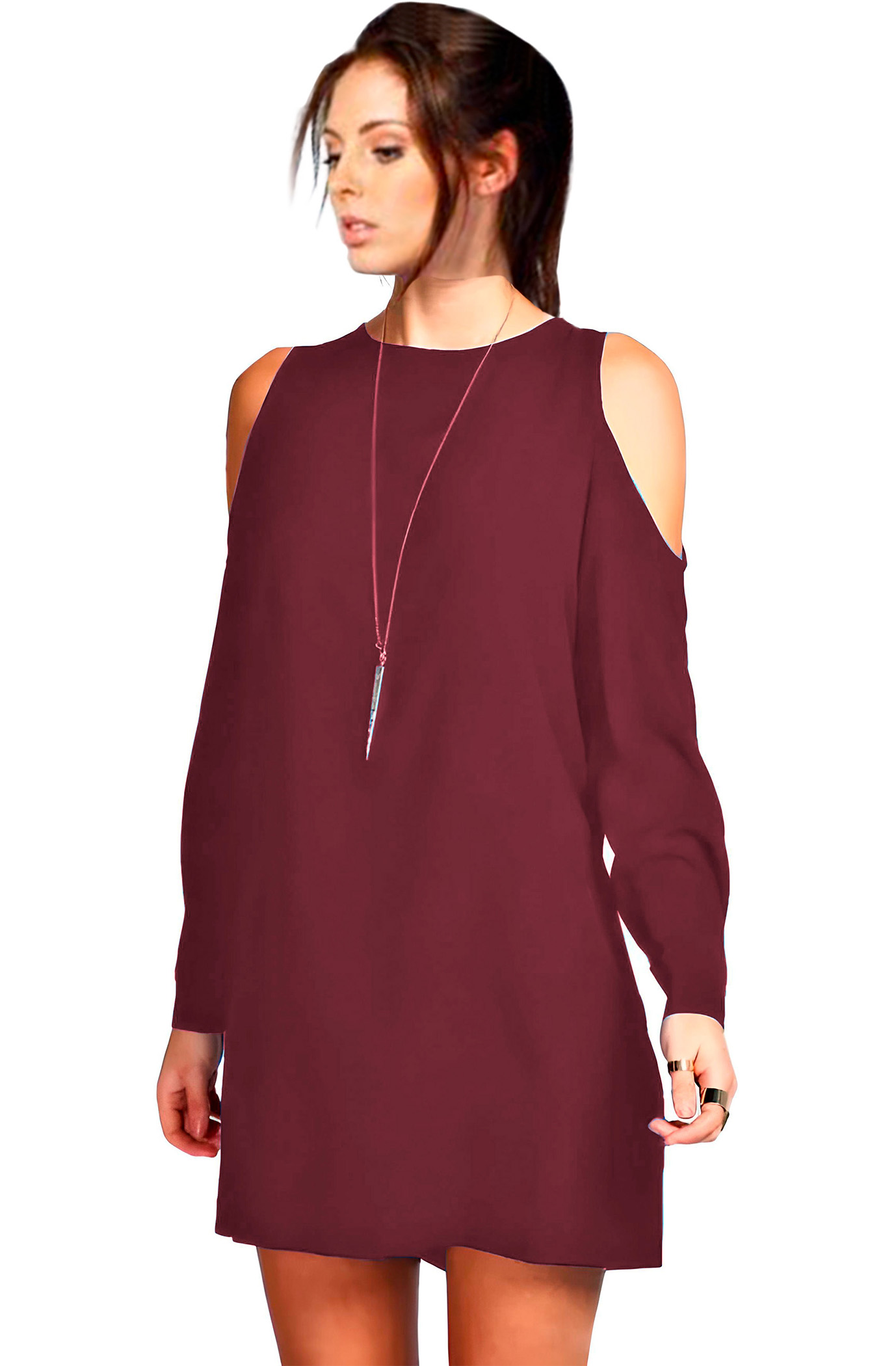 VESTIDO CORTO XALLY CON ABERTURA EN LOS BRAZOS PARA DAMA