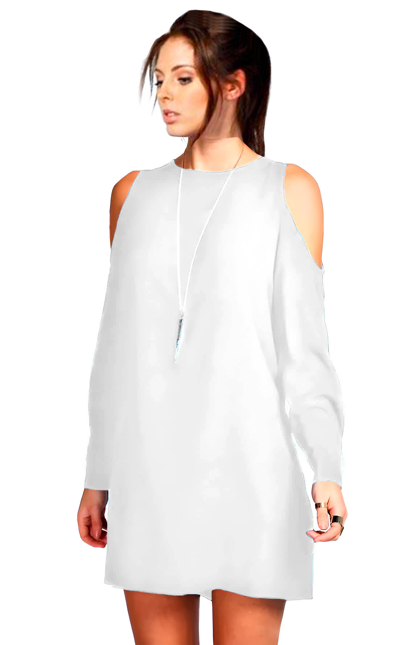 VESTIDO CORTO XALLY CON ABERTURA EN LOS BRAZOS PARA DAMA