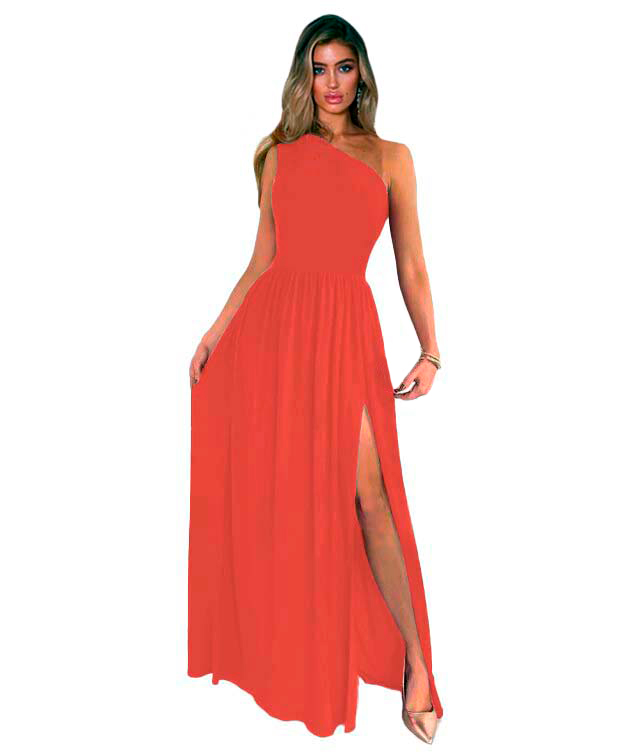 Maxi vestido cruzado con abertura