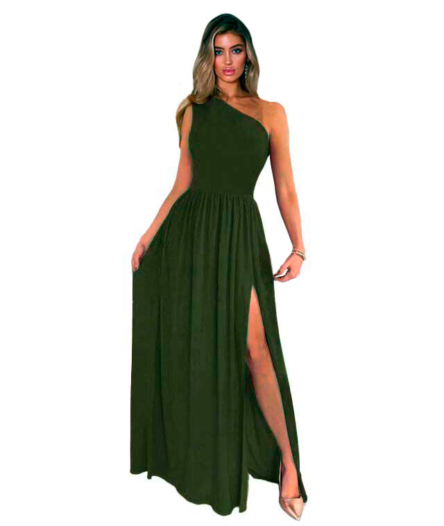 Maxi vestido cruzado con abertura