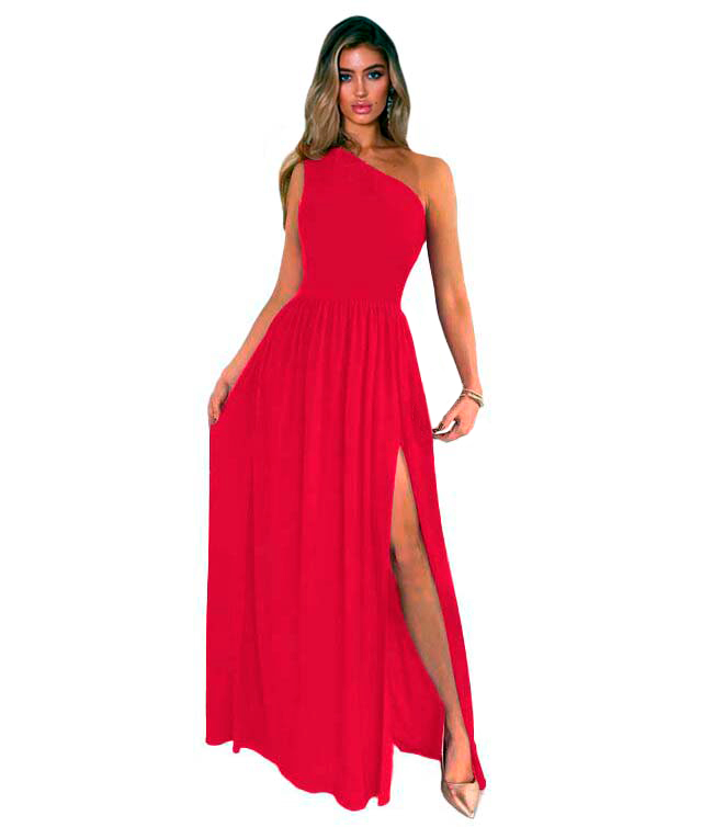 Maxi vestido cruzado con abertura
