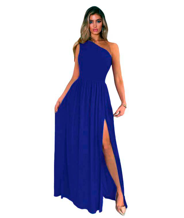 Maxi vestido cruzado con abertura