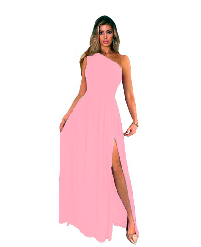 Maxi vestido cruzado con abertura