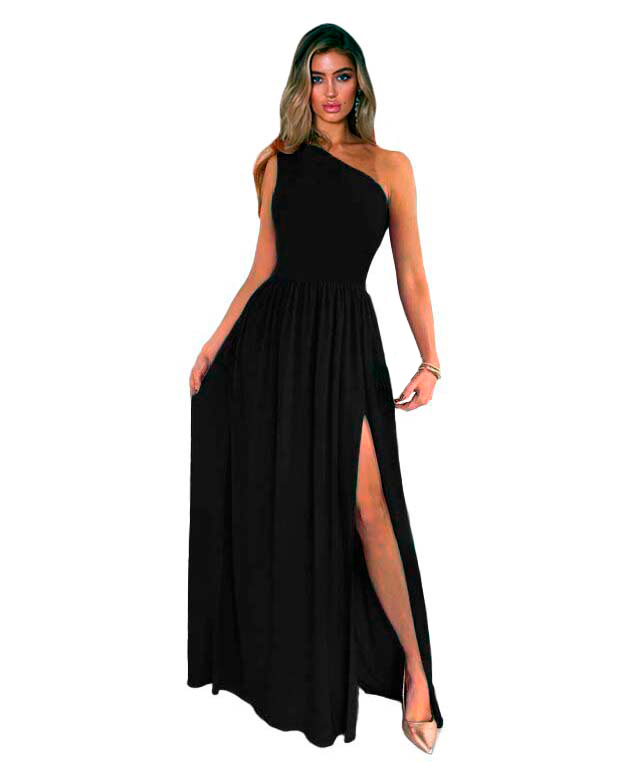 Maxi vestido cruzado con abertura