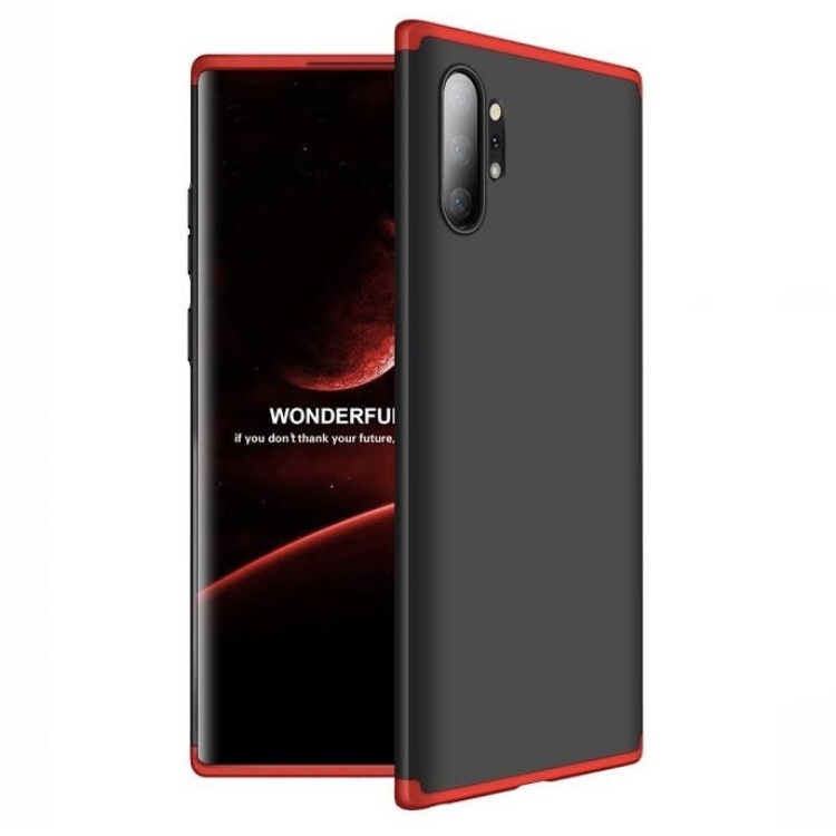 FUNDA fino para Samsung Galaxy Note 10 PLUS NEGRO CON ROJO