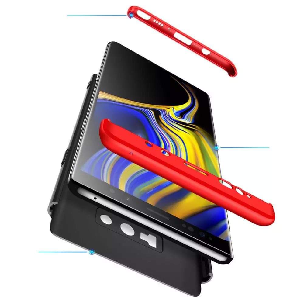 Protector de lujo fino Samsung Galaxy Note 9 negro con rojo