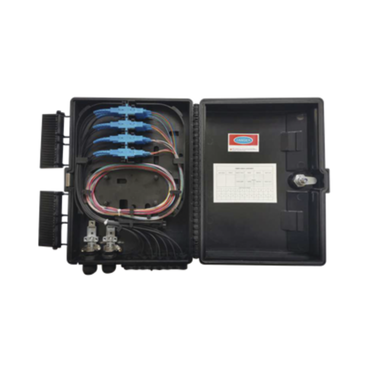 Cierre de Empalme para 24 fusiones de fibra óptica, Interior/Exterior